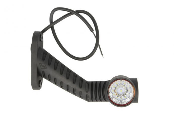 Lumina delimitare dreapta, portocaliu rosu alb, LED, inaltime 125mm; latime 38mm; adancime 175mm lungime cablu 500mm, pe bratul lung, 12 24V
