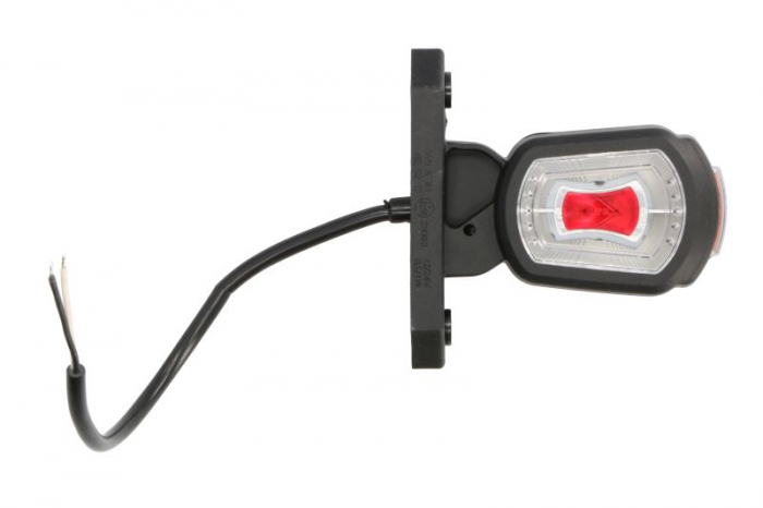 Lumina delimitare dreapta, portocaliu rosu alb, LED lungime cablu 300mm, brat scurt, 12 24V (IP68)