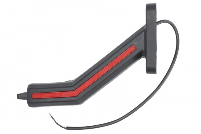 Lumina delimitare dreapta, portocaliu rosu alb, LED lungime cablu 400mm, pe bratul lung, 12 24V (IP6K9K)