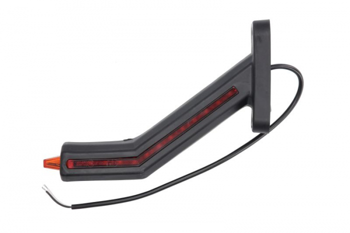 Lumina delimitare dreapta, portocaliu rosu alb, LED lungime cablu 400mm, pe bratul lung, 12 24V (IP6K9K)