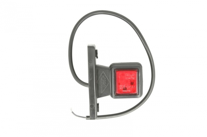 Lumina delimitare dreapta, rosu alb, LED, inaltime 98mm; latime 40mm; adancime 71,5mm lungime cablu 400mm, brat scurt, 12 24V