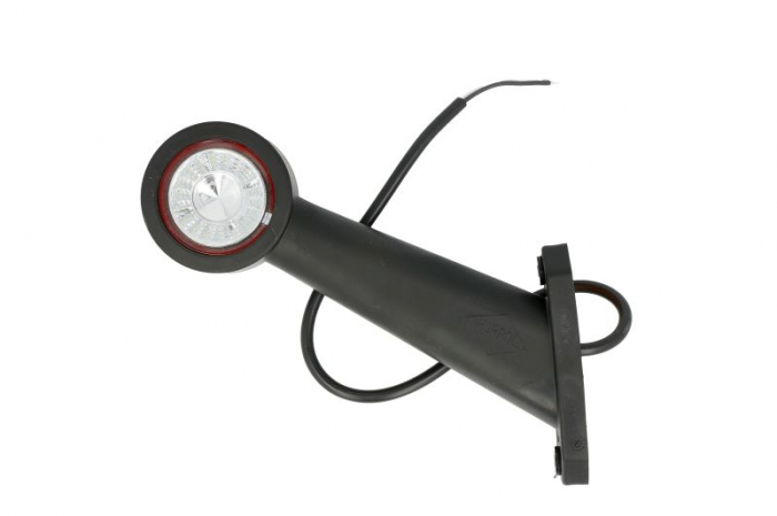 Lumina delimitare dreapta, rosu/alb, LED lungime cablu 450mm, pe brațul lung, 12/24V [2]