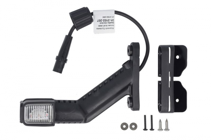 Lumina delimitare dreapta; SUPERPOINT IV, portocaliu rosu alb, LED, pe bratul lung, 12 24V