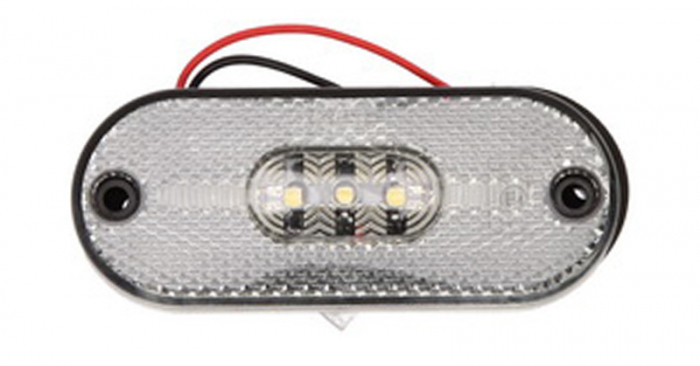 Lumina delimitare stanga dreapta, alb, LED, inaltime 11mm; latime 108mm; adancime 44mm, surub, 24V