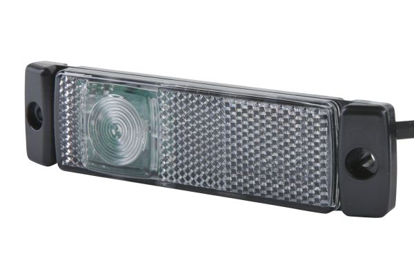 Lumina delimitare stanga dreapta, alb, LED, inaltime 16mm; latime 130mm; adancime 32mm, surub fixare orizontala fixare verticala, lungime cablu 500mm, 12V (IP6K9K)