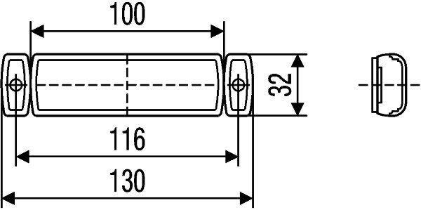 Lumina delimitare stanga/dreapta, galben, LED, inaltime 32mm; latime 130mm; adancime 32mm, surub/fixare orizontala, lungime cablu 1500mm, 24V (IP6K9K) [3]