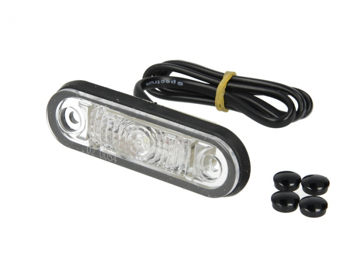 Lumina delimitare stanga dreapta, alb, LED, inaltime 25,9mm; latime 79mm lungime cablu 500mm, 12 24V