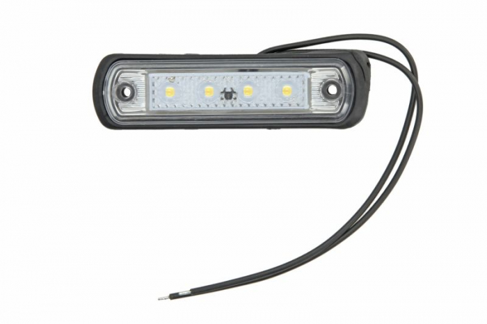 Lumina delimitare stanga/dreapta, alb, LED, inaltime 31mm; latime 110mm; adancime 13mm lungime cablu 220mm, 12/24V potrivit MAN TGA, TGS I, TGX I; MERCEDES ACTROS MP4 / MP5 04.00- [1]
