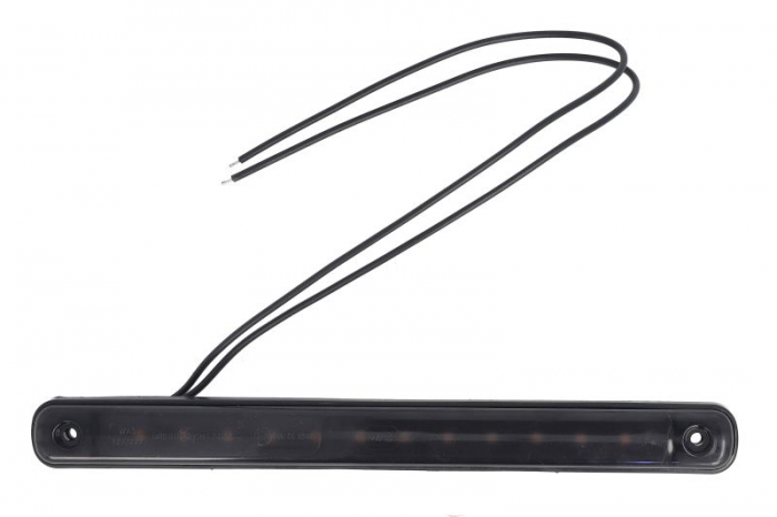 Lumina delimitare stanga dreapta, forma: dreptunghiular, portocaliu fumuriu, LED, inaltime 20,5mm; adancime 10,4mm lungime cablu 240mm, 12 24V (IP6K9K)
