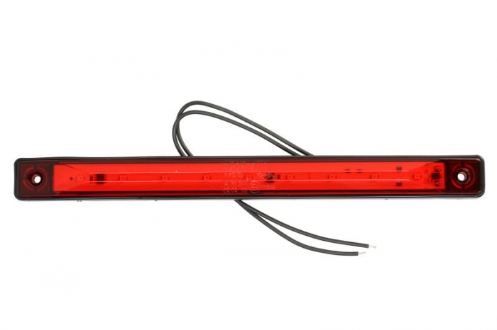 Lumina delimitare stanga dreapta, forma: dreptunghiular, rosu, LED, inaltime 24mm; latime 254mm; adancime 18mm lungime cablu 300mm, 12 24V