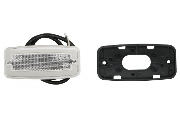 Lumina delimitare stanga dreapta, forma: oval, alb, LED, inaltime 52mm; latime 110,8mm; adancime 20,5mm lungime cablu 500mm, fara prindere, 12 24V (tip: neon, IP68)