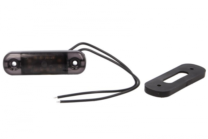 Lumina delimitare stanga/dreapta, forma: oval, fumuriu/alb, LED, inaltime 24mm; latime 84mm; adancime 25mm lungime cablu 240mm, 12/24V (IP6K9K) [1]