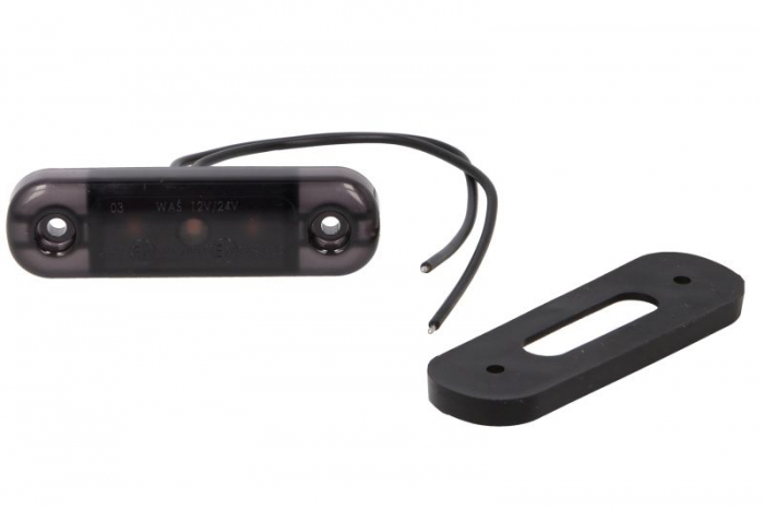 Lumina delimitare stanga/dreapta, forma: oval, portocaliu/fumuriu, LED, inaltime 24mm; latime 84mm; adancime 25mm lungime cablu 240mm, 12/24V (IP6K9K) [1]