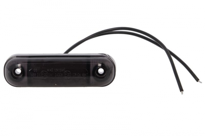 Lumina delimitare stanga/dreapta, forma: oval, portocaliu/fumuriu, LED, inaltime 24mm; latime 84mm; adancime 25mm lungime cablu 240mm, 12/24V (IP6K9K) [1]