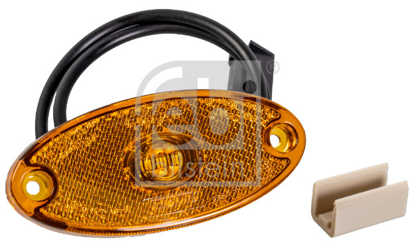 Lumina delimitare stanga dreapta, forma: oval, portocaliu, LED, inaltime 45mm; latime 102mm; adancime 14 102mm lungime cablu 500mm, fara prindere, 12 24V (conector: CLICK-IN, IPIP67)