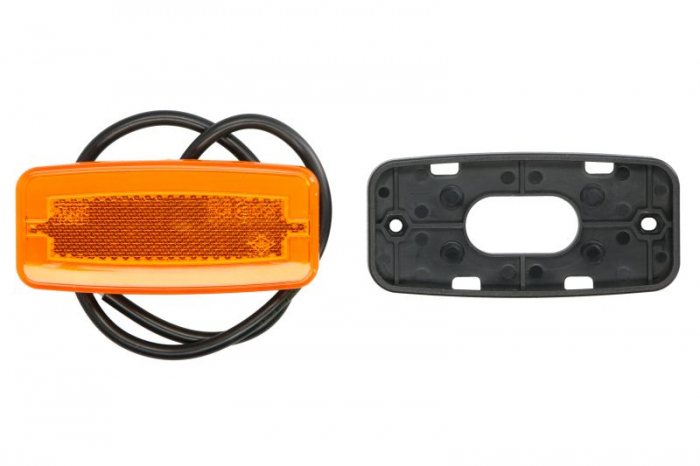 Lumina delimitare stanga dreapta, forma: oval, portocaliu, LED, inaltime 52mm; latime 110,8mm; adancime 20,5mm lungime cablu 500mm, fara prindere, 12 24V (tip: neon, IP68)