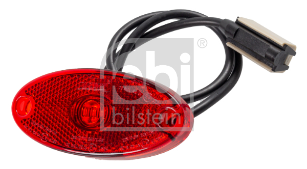 Lumina delimitare stanga dreapta, forma: oval, rosu, LED, inaltime 45mm; latime 102mm; adancime 14 102mm lungime cablu 500mm, fara prindere, 12 24V (conector: CLICK-IN, IPIP67)