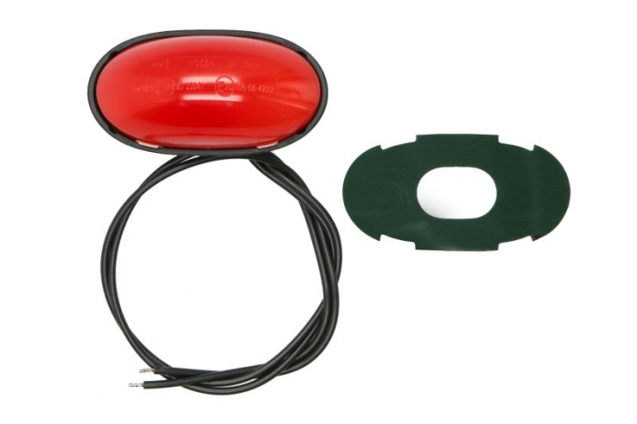 Lumina delimitare stanga/dreapta, forma: oval, rosu, LED, inaltime 75mm; latime 39,5mm; adancime 31mm lungime cablu 380mm, fara prindere, 12/24V (tip: neon, IP6K9K) [1]