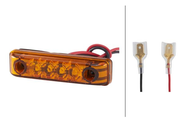 Lumina delimitare stanga/dreapta, galben, LED, inaltime 11mm; latime 65mm; adancime 16mm, surub/fixare orizontala/fixare verticala, lungime cablu 150mm, 24V (IPIP67) [3]