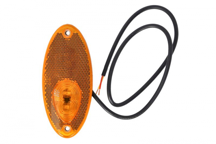 Lumina delimitare stanga dreapta; galben; LED; inaltime 13; latime 102; adancime 45; surub fixare orizontala; lungime cablu 500; 12V