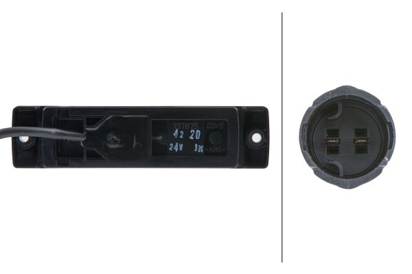 Lumina delimitare stanga/dreapta, galben, LED, inaltime 16mm; latime 130mm; adancime 32mm, surub/fixare orizontala, lungime cablu 300mm, fara prindere, 24V (conector: EASYCONN, IP6K9K) [2]