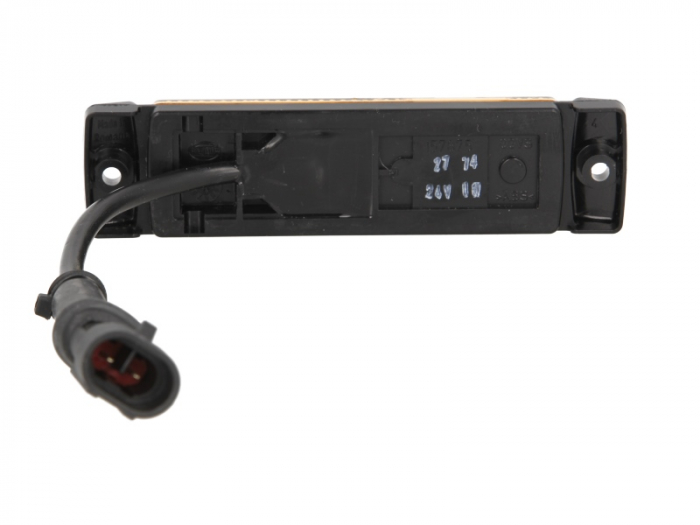 Lumina delimitare stanga/dreapta, galben, LED, inaltime 16mm; latime 130mm; adancime 32mm, surub/fixare verticala, lungime cablu 180mm, 24V (conector: SUPERSEAL 2PIN, IP6K9K) [2]