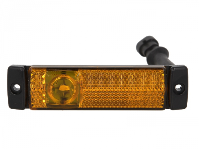 Lumina delimitare stanga dreapta, galben, LED, inaltime 16mm; latime 130mm; adancime 32mm, surub fixare verticala, lungime cablu 180mm, 24V (conector: SUPERSEAL 2PIN, IP6K9K)
