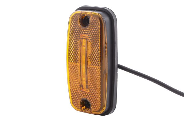 Lumina delimitare stanga dreapta, galben, LED, inaltime 21mm; latime 111mm; adancime 51mm, surub fixare orizontala, lungime cablu 1500mm, 24V (IP6K9K)