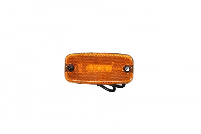 Lumina delimitare stanga dreapta, galben, LED, inaltime 22mm; latime 111mm; adancime 51mm, surub fixare orizontala, lungime cablu 500mm, 12 24V (IP67)