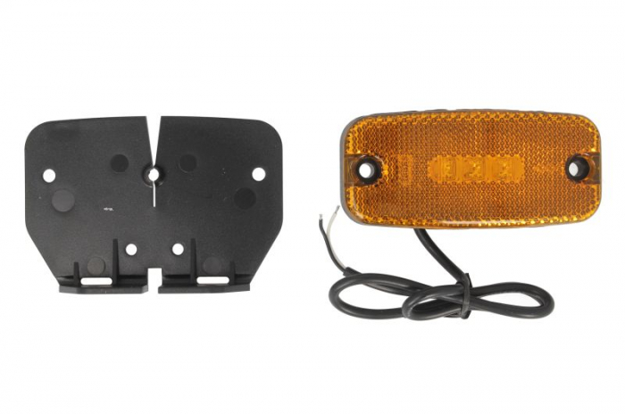 Lumina delimitare stanga dreapta, galben, LED, inaltime 22mm; latime 111mm; adancime 75mm, surub fixare orizontala, lungime cablu 500mm, 12 24V (IPIP67)