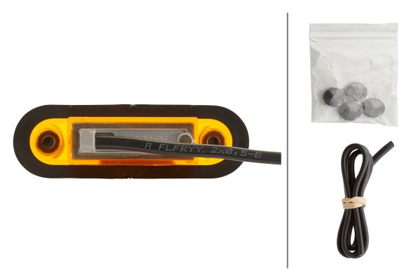 Lumina delimitare stanga/dreapta, galben, LED, inaltime 23mm; latime 79mm; adancime 26mm, surub/fixare orizontala, lungime cablu 500mm, 12/24V (IP6K6/IP6K7) [2]