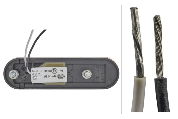 Lumina delimitare stanga/dreapta, galben, LED, inaltime 32mm; latime 114mm; adancime 32mm, surub/fixare orizontala, lungime cablu 100mm, fara prindere, 24V (IPX9K) [2]