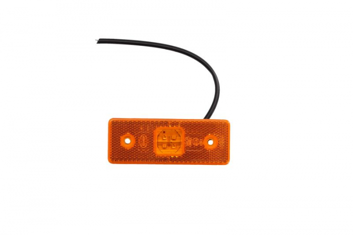 Lumina delimitare stanga dreapta, galben, LED, inaltime 41mm; latime 110mm; adancime 7 39 110mm, fixare orizontala, lungime cablu 200mm, fara prindere, 24V