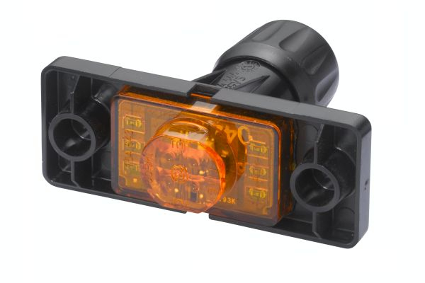 Lumina delimitare stanga dreapta, galben, LED, inaltime 70mm; latime 92mm; adancime 36mm, surub fixare orizontala, 24V (IP5K9K)