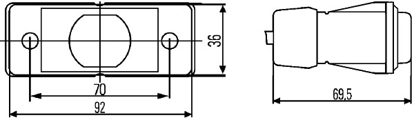 Lumina delimitare stanga/dreapta, galben, LED, inaltime 70mm; latime 92mm; adancime 36mm, surub/fixare orizontala, 24V (IP5K9K) [3]