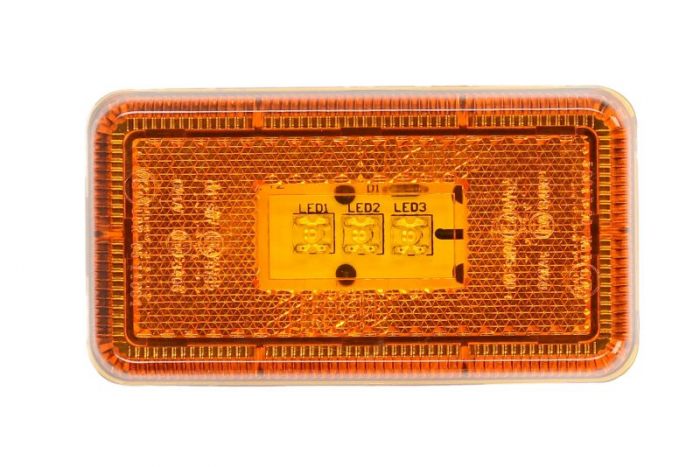 Lumina delimitare stanga dreapta, portocaliu galben, LED, inaltime 55mm; latime 103mm; adancime 15 28,5 103mm, 24V potrivit SCANIA 3, 4, 4 BUS, G I, P I, R I, T 05.87-05.19
