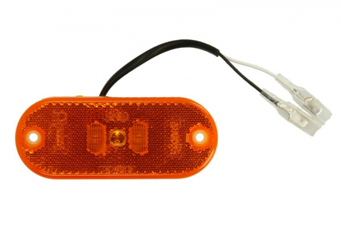 Lumina delimitare stanga dreapta, portocaliu, LED, inaltime 45mm; latime 110mm; adancime 13mm lungime cablu 100mm, fara prindere, 12V