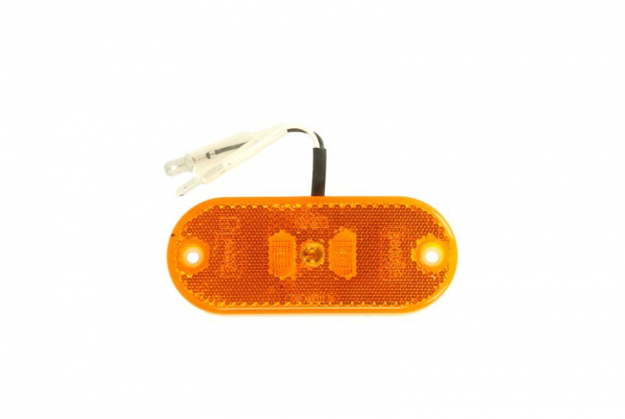 Lumina delimitare stanga dreapta, portocaliu, LED, inaltime 45mm; latime 110mm; adancime 13mm lungime cablu 165mm, fara prindere, 24V