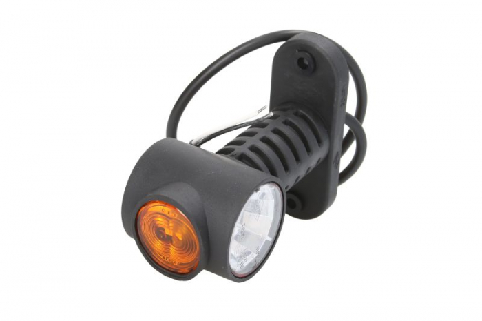 Lumina delimitare stanga dreapta, portocaliu rosu alb, LED, inaltime 100mm; latime 55mm; adancime 117,5mm lungime cablu 500mm, pe bratul lung, 12 24V