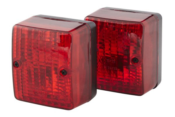 Lumina delimitare stanga dreapta, rosu, Halogen R10W, inaltime 90mm; latime 60mm; adancime 80mm, fixare orizontala, 12 24V
