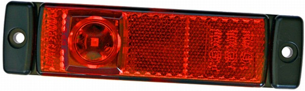 Lumina delimitare stanga/dreapta, rosu, LED, inaltime 13mm; latime 130mm; adancime 32mm, surub/fixare orizontala/fixare verticala, lungime cablu 500mm, 24V (IP6K9K) [3]