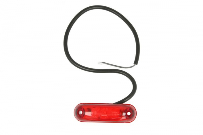 Lumina delimitare stanga dreapta, rosu, LED, inaltime 24mm; latime 83mm; adancime 29,5mm lungime cablu 450mm, 12 24V