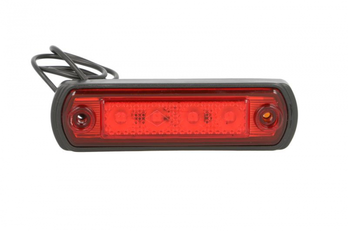 Lumina delimitare stanga dreapta, rosu, LED, inaltime 31mm; latime 110mm; adancime 18,5mm lungime cablu 250mm, 12 24V