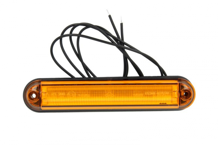 Lumina delimitare stanga dreapta; SLIM, portocaliu, 6 LED, inaltime 15,5mm; latime 135mm; adancime 27mm lungime cablu 500mm, 12 24V (SLIM)