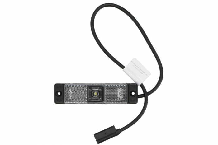 Lumina delimitare stanga dreapta; UNIFAB, forma: dreptunghiular, alb, LED, inaltime 32mm; latime 130mm lungime cablu 500mm, fara prindere, 10 12 24 30V (conector: CLICK-IN PR, IP6K9K, UNIFAB)