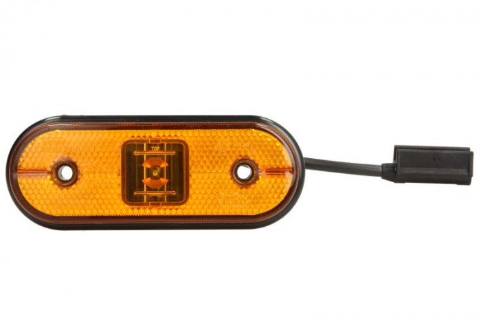 Lumina delimitare stanga dreapta; UNIPOINT I, portocaliu, LED, inaltime 44mm; latime 119mm; adancime 18mm lungime cablu 500mm, fara prindere, 24V (conector: CLICK-IN, UNIPOINT I)