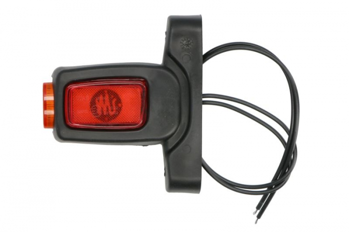 Lumina delimitare stanga, forma: dreptunghiular, portocaliu rosu alb, LED lungime cablu 330mm, brat scurt, 12 24V (IP6K9K)