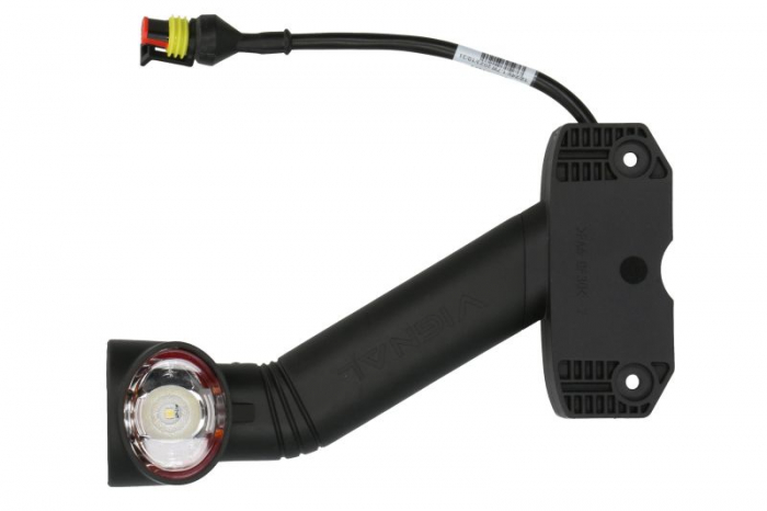 Lumina delimitare stanga, forma: oval, portocaliu rosu alb lungime cablu 350mm, pe bratul lung, 12 24V (conector: SUPERSEAL 2PIN)