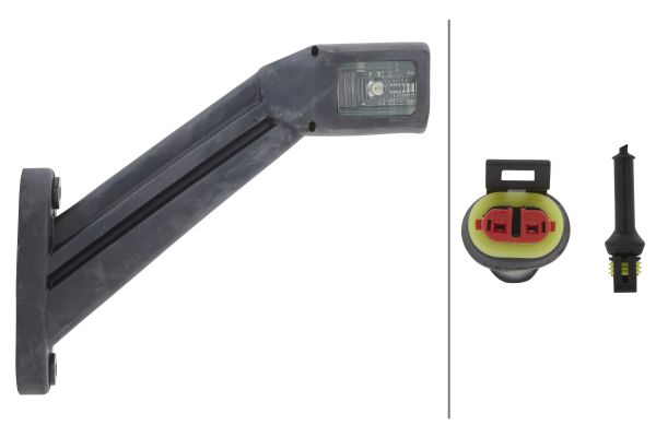 Lumina delimitare stanga, negru/alb, LED, lungime cablu 2000mm, 12/24V (conector: AMP, IP6K9K) [2]