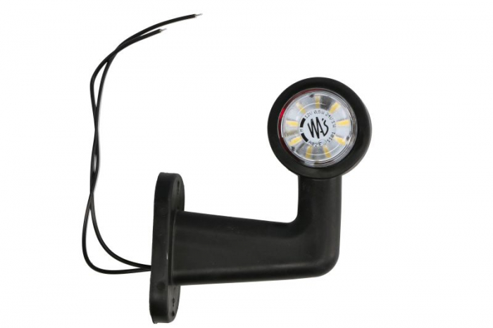 Lumina delimitare stanga, negru alb, LED lungime cablu 230mm, pe bratul mediu-lung, 12 24V